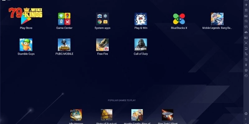 Bạn sẽ cần tải một trình giả lập như BlueStacks để tải app 79King về PC