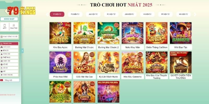 Kho game đỉnh về cả chất và lượng của 79King 