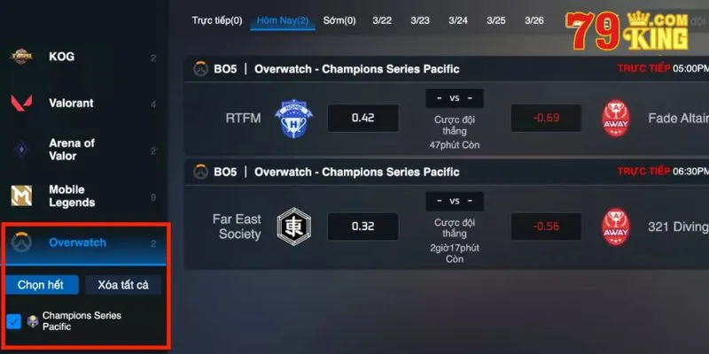 Tham gia cá cược Overwatch linh hoạt tại 79king